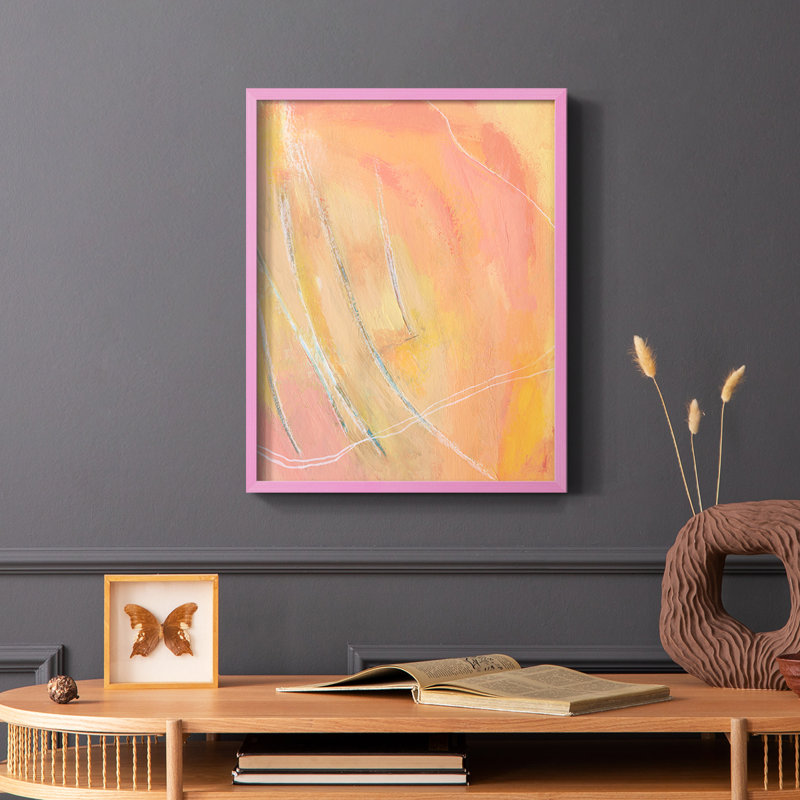 «Peach Bliss I», reproduction encadrée - bois massif, Rose, H 10 po x l 8 po