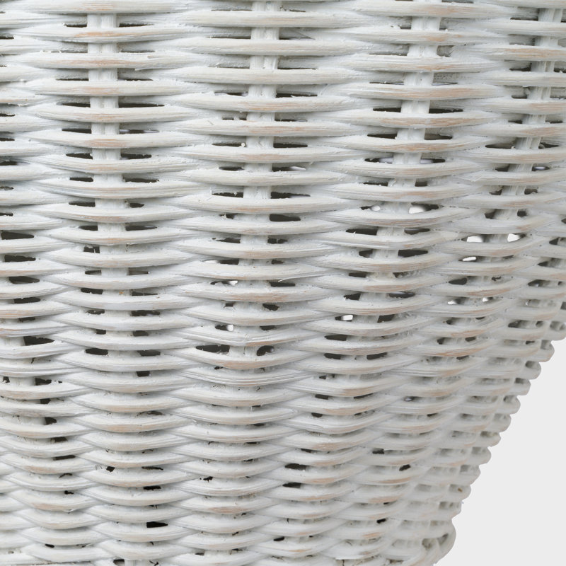 Evie Table Lamp, White Wicker