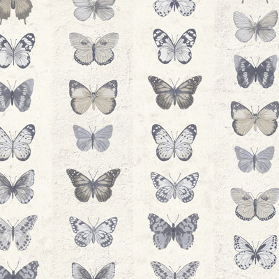  Rouleau de papier peint à rayures 33 pi x 20,5 po Butterflies