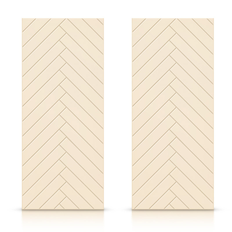 Portes de placard coulissantes à panneaux en bois manufacturé, Beige, 84 po x 84 po