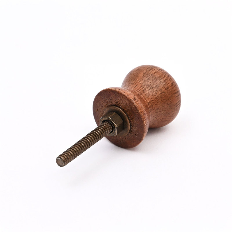 Brown Wooden Knob Small – Set of 6