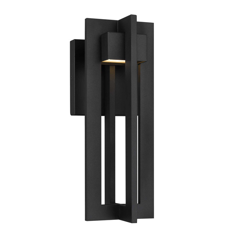 Black Integrated LED Outdoor Wall Sconce, H 13 po x l 5,75 po x P 4,75 po
