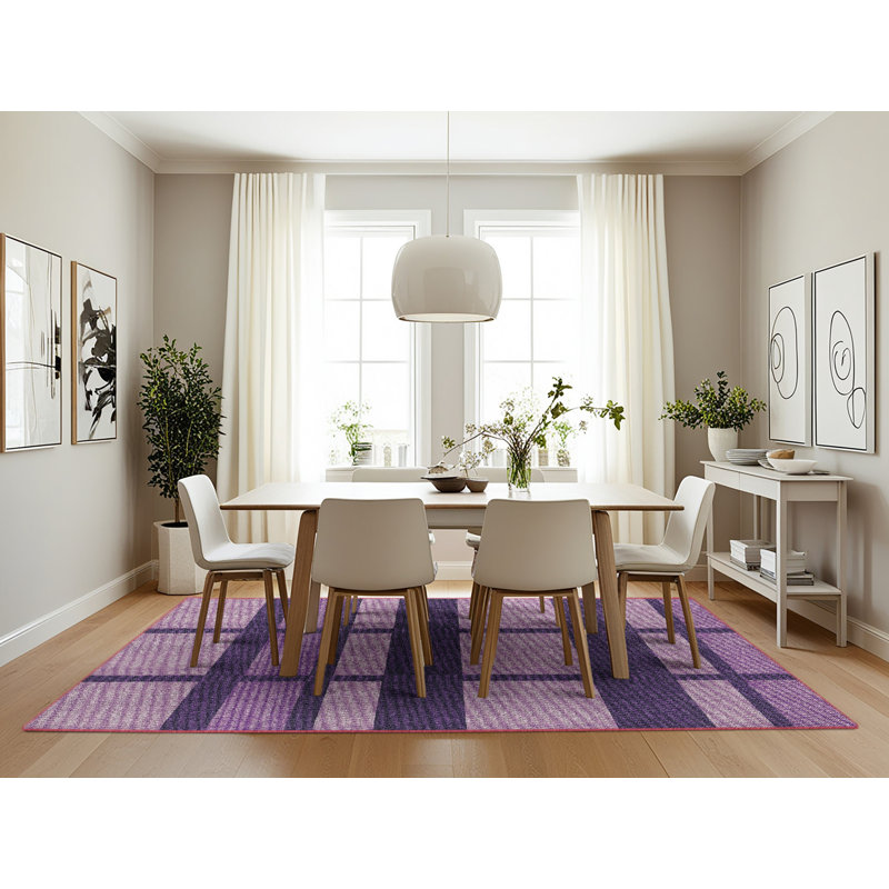 Tapis mauve à motif géométrique Antravia, Rectangle 7 pi x 10 pi