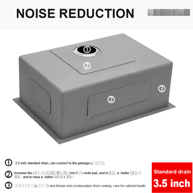 Évier de cuisine encastré 10 pouces de profondeur 26 "x 18" en acier inoxydable 304, structure stable, coins arrondis R10, guide d'eau en forme de X, coussin insonorisant, revêtement de condensation,
