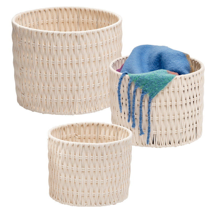Ensemble de 3 paniers en tissu