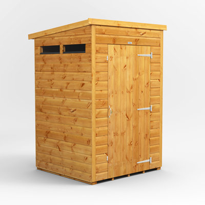 Powersheds 4 x 4ft Timber Tongue & Groove Security Pent Garden Shed