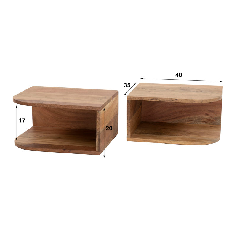 Kalinka 40cm W Solid Wood Bedside Table