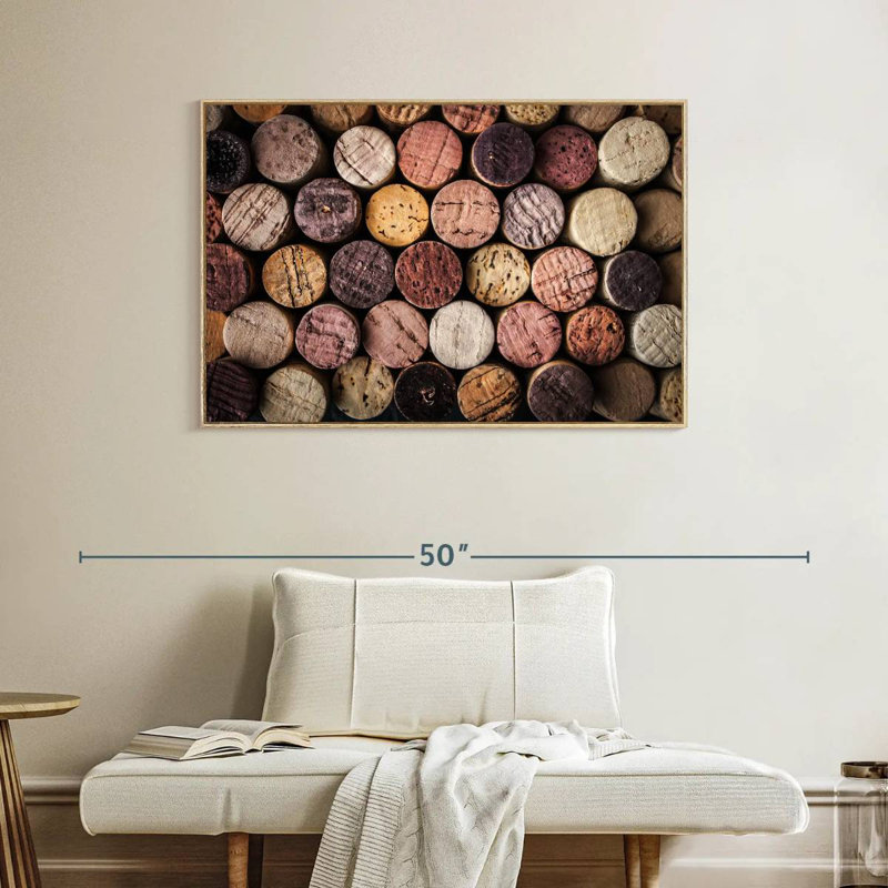 Collection de bouchons de vin, Cadre flottant en bois naturel, 40 po x 27 po