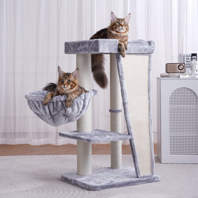 Modern 41.3"H Multi-Function Cat Tree for Big Cats&MaineCoon