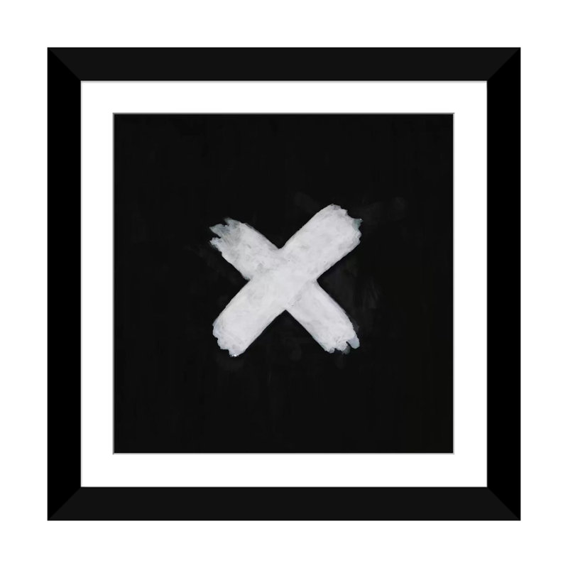 Albree Modern Blackout, impression sur toile, Papier d'art encadré noir, Blanc, H 16 po x l 16 po x P 1 po