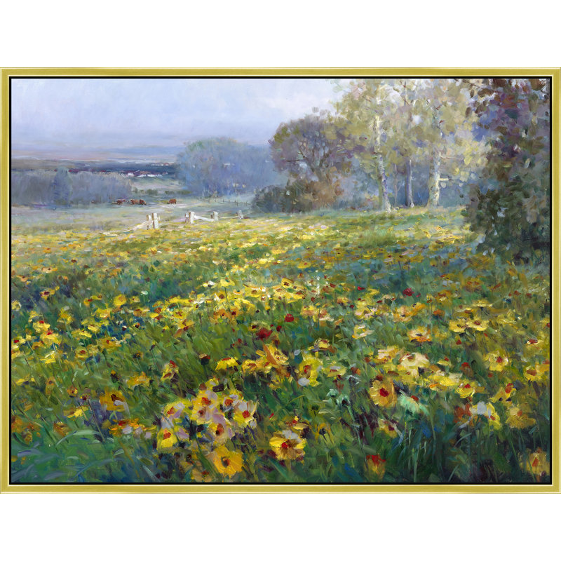 Field Of Golden Stillness Print, 38" H x 50" W, Gold