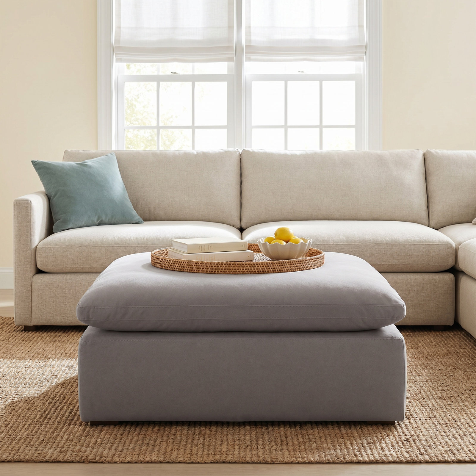Calana 44" Ottoman, Almond