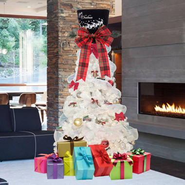 The Holiday Aisle® Christmas Retractable Bow Tree Top Hat