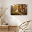 Chemin forestier d'automne avec pont en bois - Tableau sur toile-1548193043