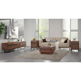 Ensemble de 4 tables de salon Roch, meuble télé 70 pouces, 1 table basse carrée avec plateau en verre trempé, 2 tables de bout, centre de divertissement et console