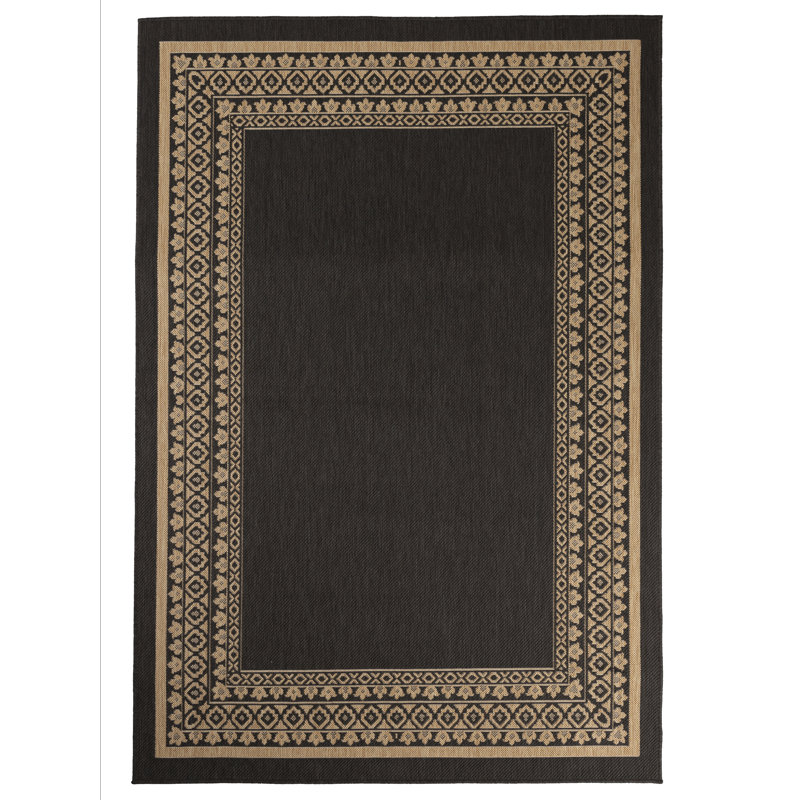 Tapis décoratif d’intérieur/extérieur brun de style oriental Walcott, Rectangle de 2 pi x 3 pi