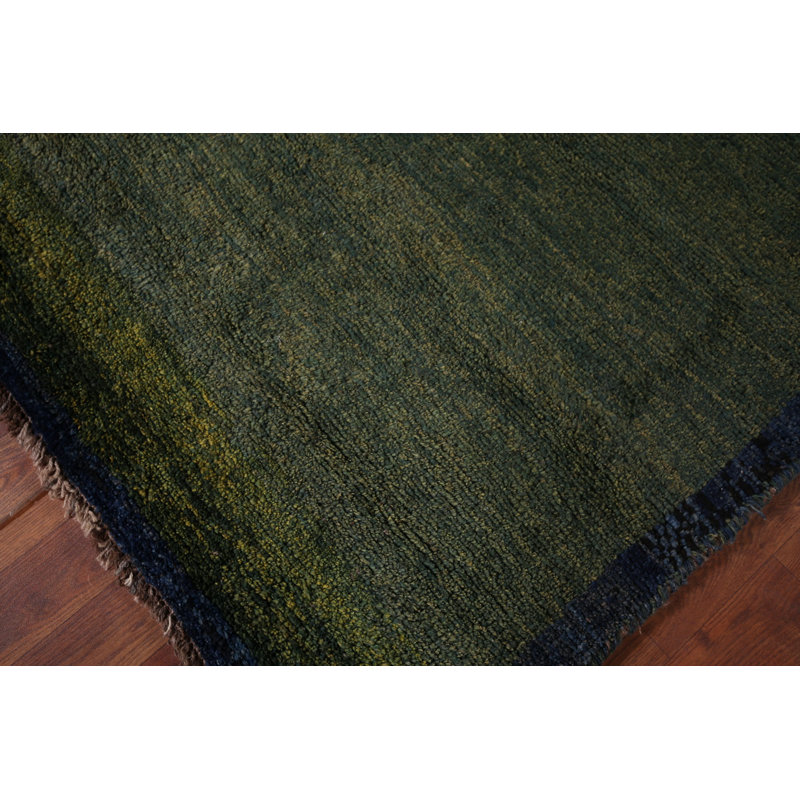 Tapis persan vert fait à la main Gabbeh 3 x 5