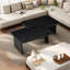 Table basse modulaire avec placage en grain de bois, conception en L, configuration réglable, assemblage facile, table d'appoint minimaliste moderne pour le salon-1188105434
