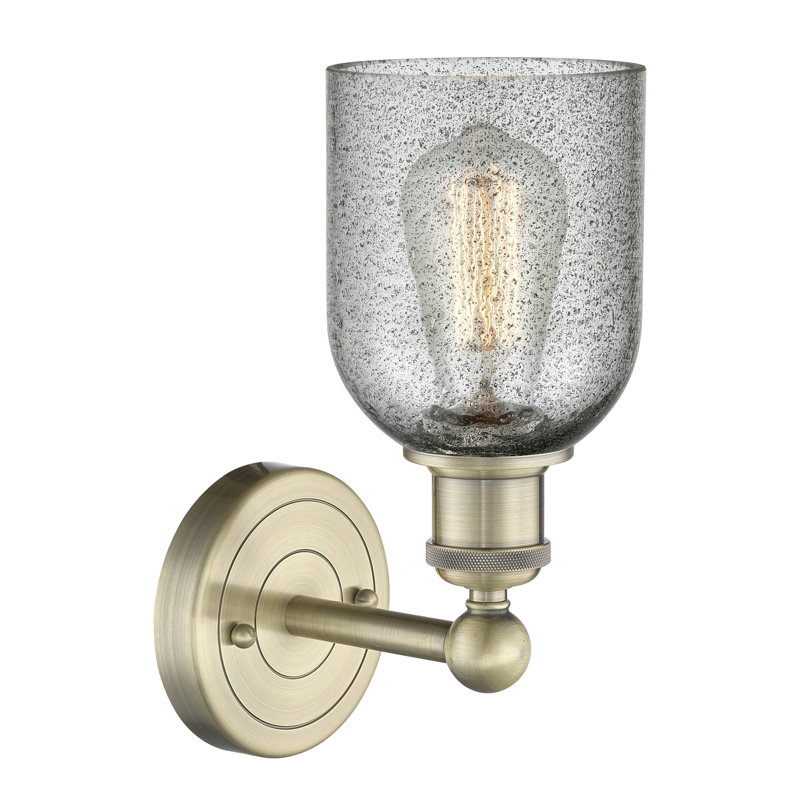 Carmi Armed Sconce, Charcoal, Antique Brass