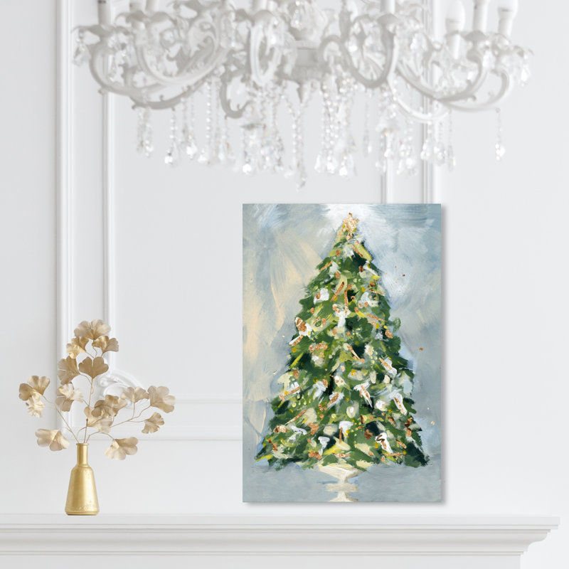«Christmas Tree 3», peinture sur toile, H 15 po x l 10 po x P 2 po, Toile tendue
