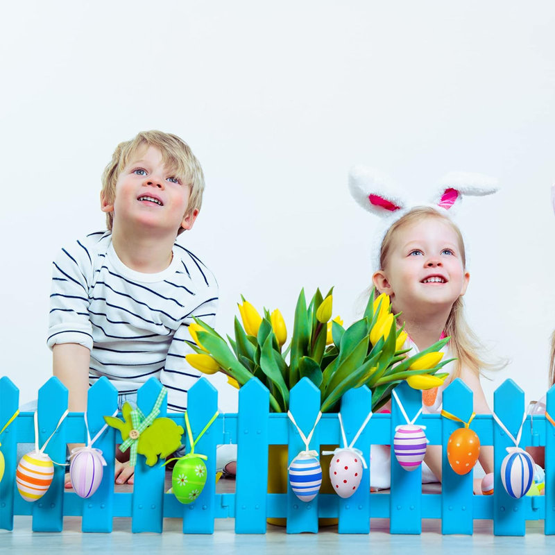 30 pièces, œufs de Pâques suspendus, œufs de Pâques colorés en plastique, décorations de Pâques, styles aléatoires
