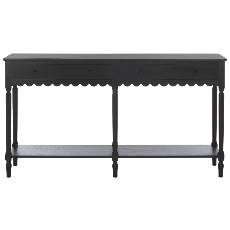 Branden 2-Drawer Console Table, Matte Black