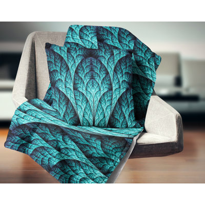 Organisme biologique exotique bleu - coussin imprimé abstrait