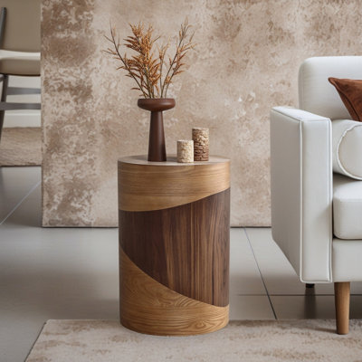 20.1'' H Round End Table, Wood Side Table