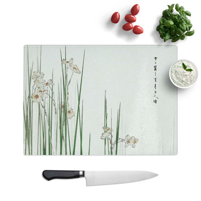 Tempered Glass Daffodils Chopping Board