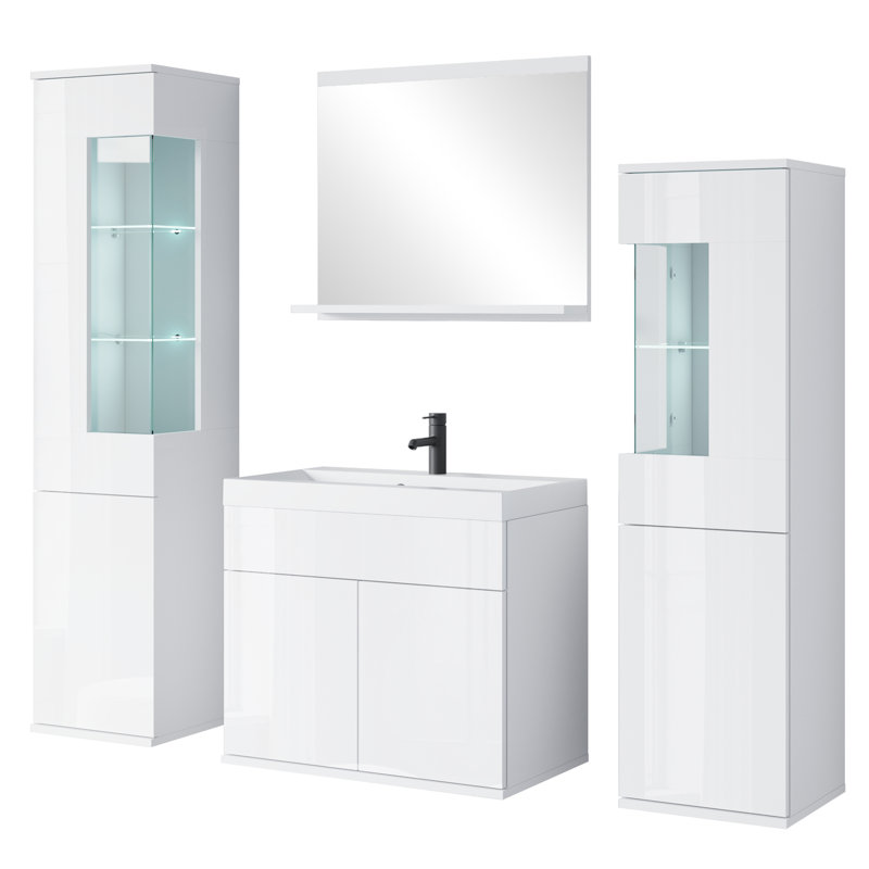 Minio Go For It, Nikita Bathroom Furniture Set,  4 Pieces, Black