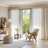 Linen Blend Extra Wide Curtain for Living Room, Rustic Farmhouse Light Filtering Room Divider, Single Panel for Bedroom Windows-475310425-475310424-500191454