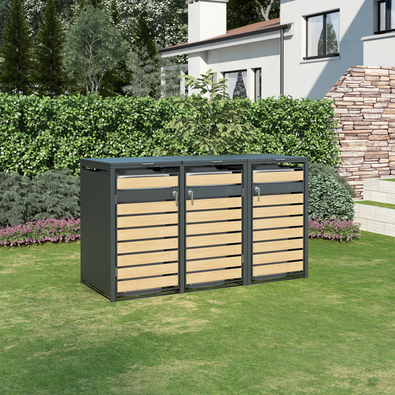 Brazel Metal Triple Bin Store