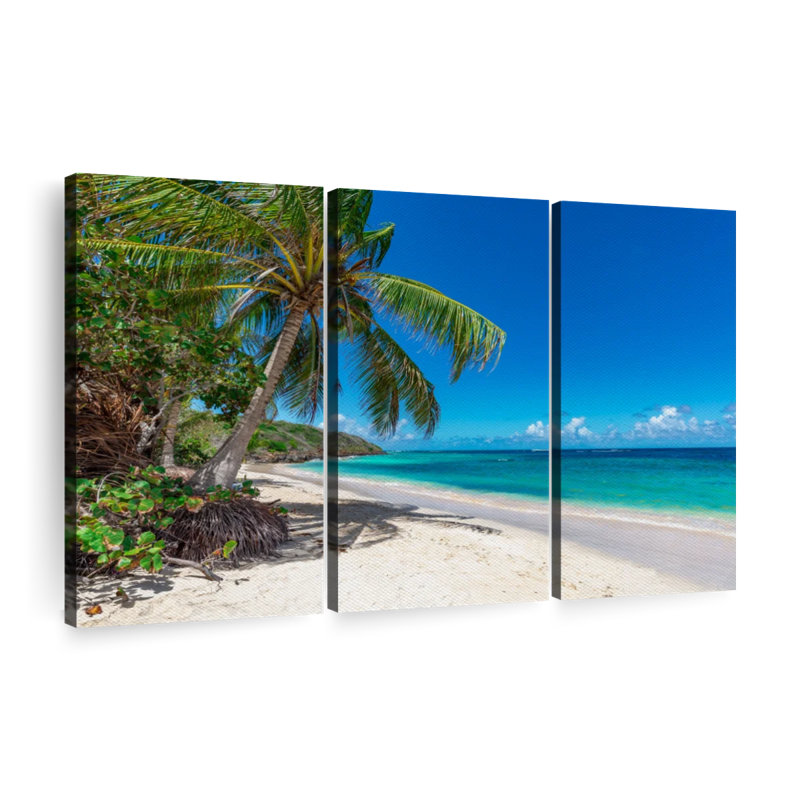 "Plage tropicale à Porto Rico" sur toile, H 42 po x l 65 po