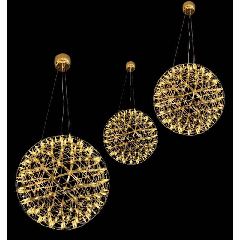Ensemble de 3 lustres suspendus sphériques