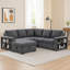 Canapé-lit modulaire avec chaise de rangement gris foncé Stila 128 po Stila-117559161