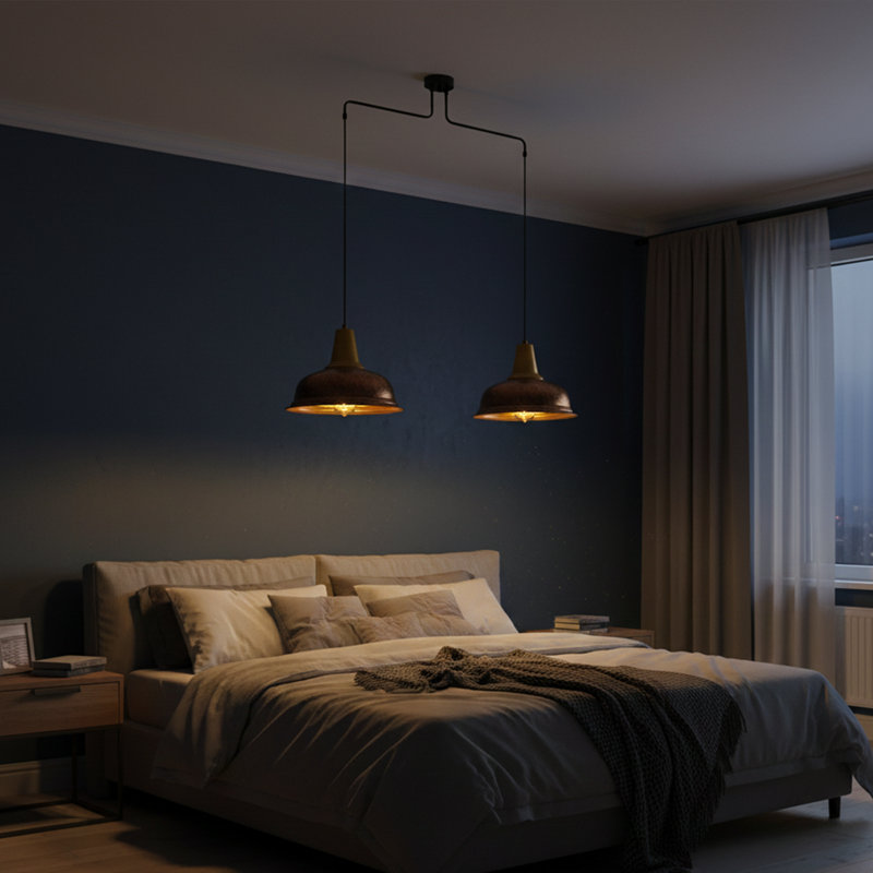Luminaire suspendu décalé moderne 2 lumières Aurelius