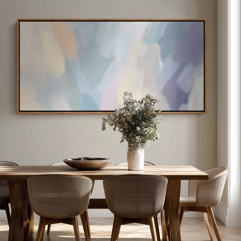 Très grand art mural rétro encadré pour art classique, H 30 po x l 60 po, Naturel