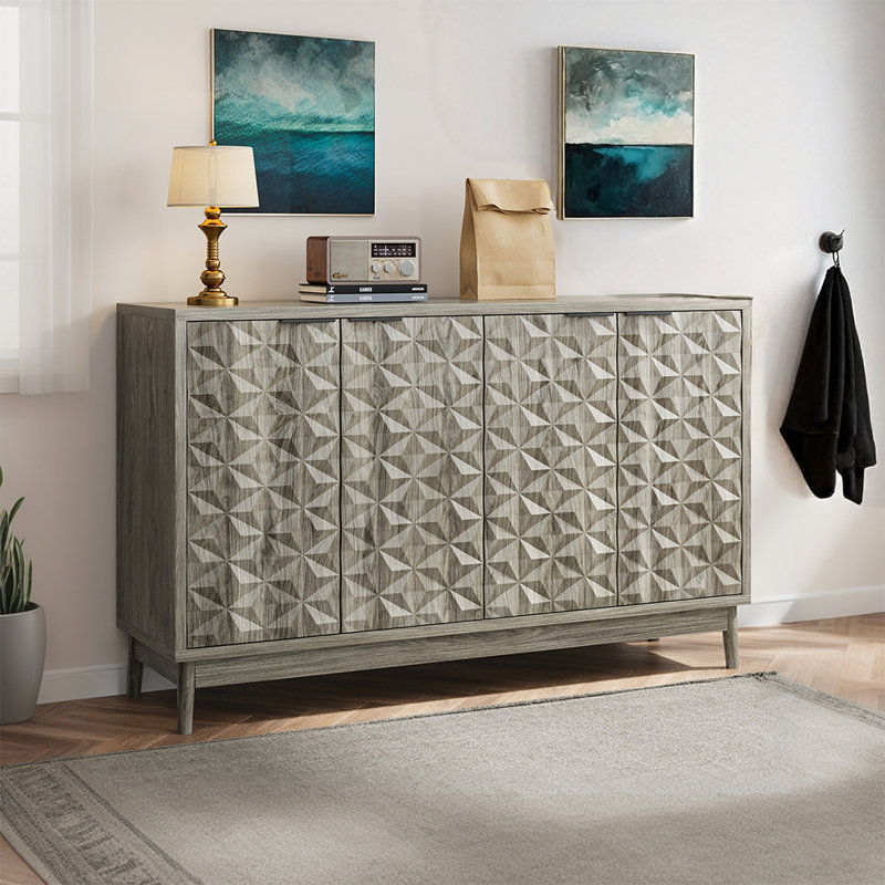 Buffet With 4 Diamond Embossed Doors