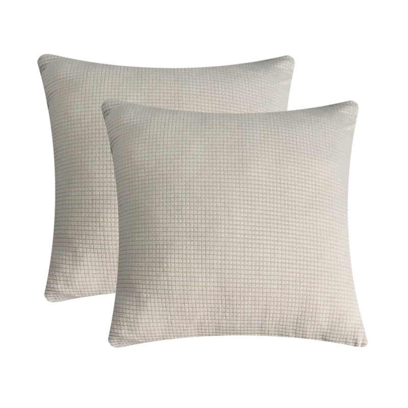 Square Cushion Cover, White