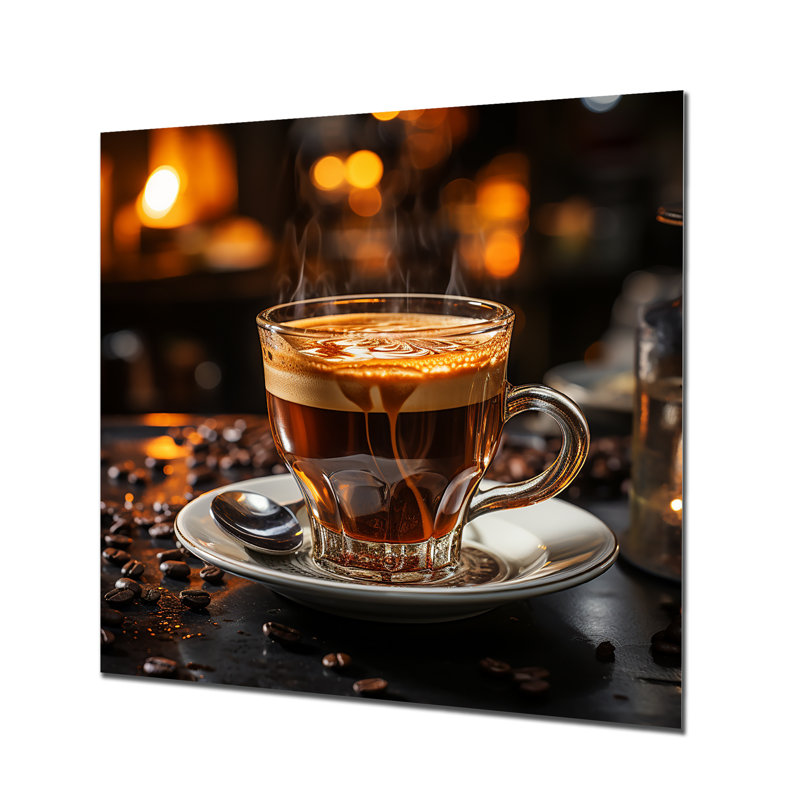 Espresso, vagues de la richesse du café italien - Art mural en métal café, H 36 po x l 36 po