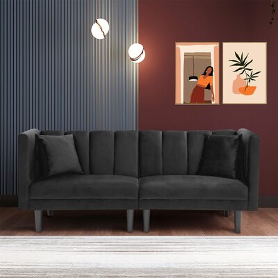 Keiontay Upholstered Sofa, Sleeper sofa, Sofa bed, Velvet sofa, Convertible sofa -  Everly Quinn, 035DA092AFAE4B6E9EC80F9CD01749BB