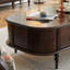 Table basse ovale avec rangement French Vintage-107735449