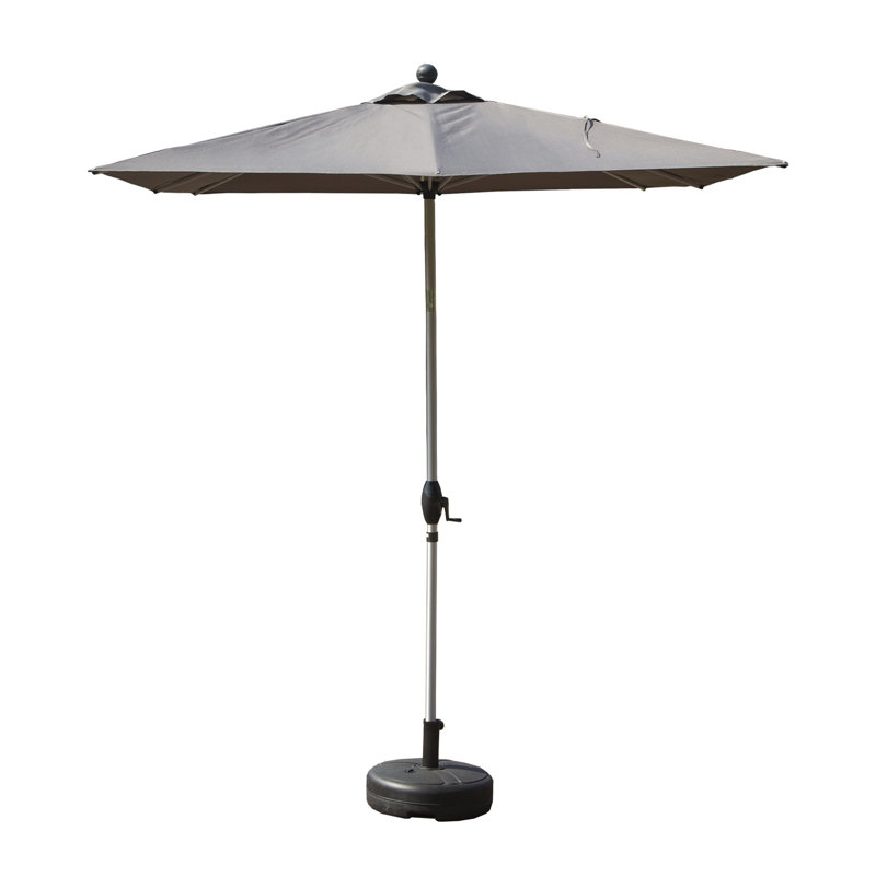 Parasol de patio rectangulaire avec fonction de levage et d'inclinaison à manivelle (base non incluse), Gris clair
