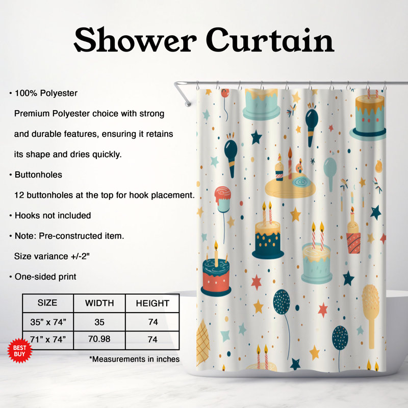 Rideau de douche Premium, H 74 po x l 71 po