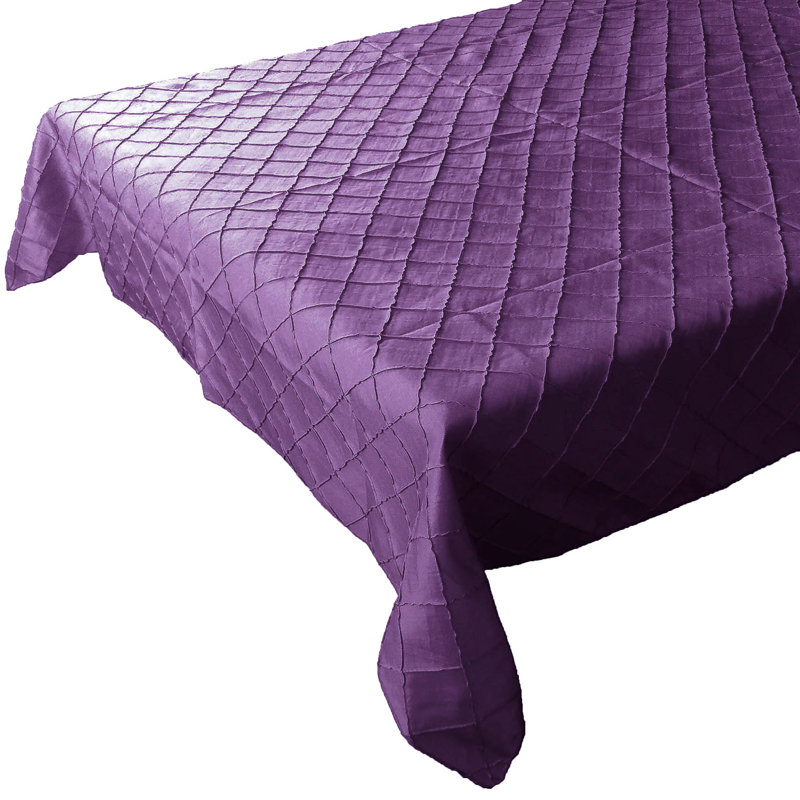 Pintuck Taffeta Tablecloth, Plum, 48" x 48"