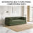 Upholstered Compression Green Corduroy Convertible Sleeper Sofa Bed - Foldable Floor Couch With No Assembly-237541010-251000547