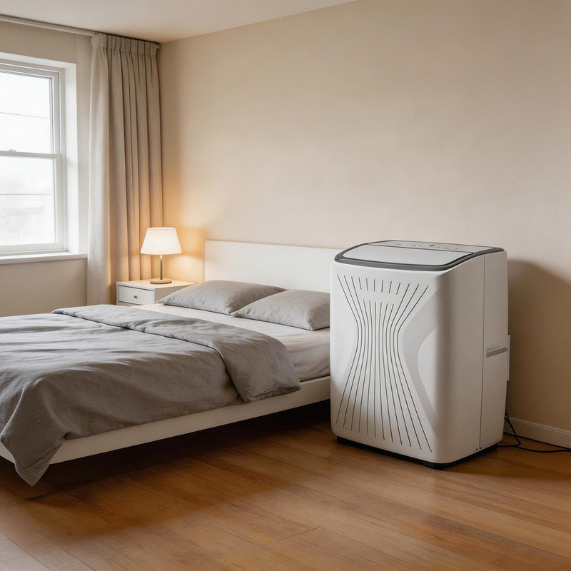 Climatiseur portatif 14 000 BTU 5-en-1 AC avec télécommande, ventilateur froid et déshumidificateur pour jusqu'à 650 pieds carrés, affichage à DEL