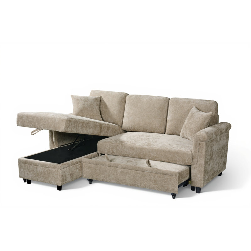 Advika 4 Seater Sofa Bed, Left Hand Facing, Beige