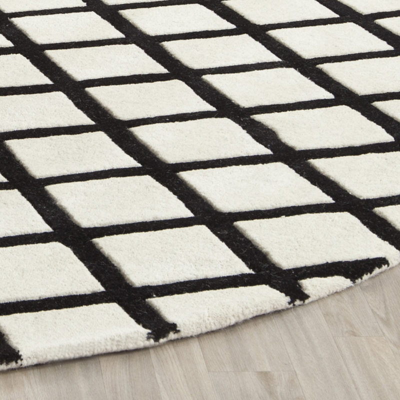 Teresita Hand Tufted Wool Geometric Rug, Round 7'