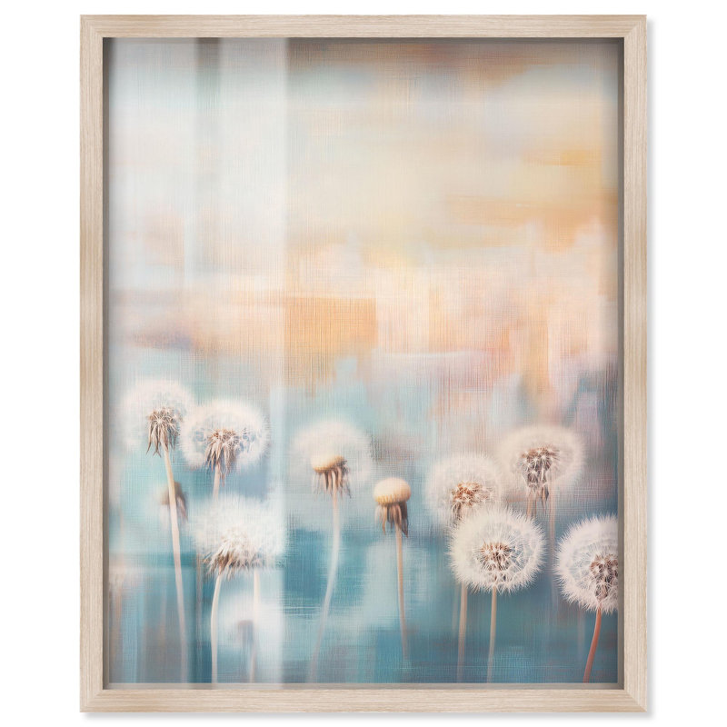 «Fading Fluff II Shadowbox», impression d'art floral occidental par Art Remedy, H 31 po x l 25 po, Crème, crème